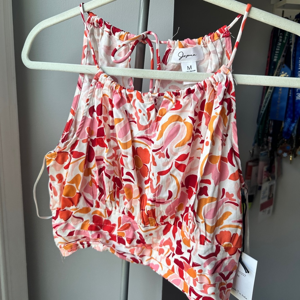 Pink and Red halter Sleeveless Crop Tank Top
